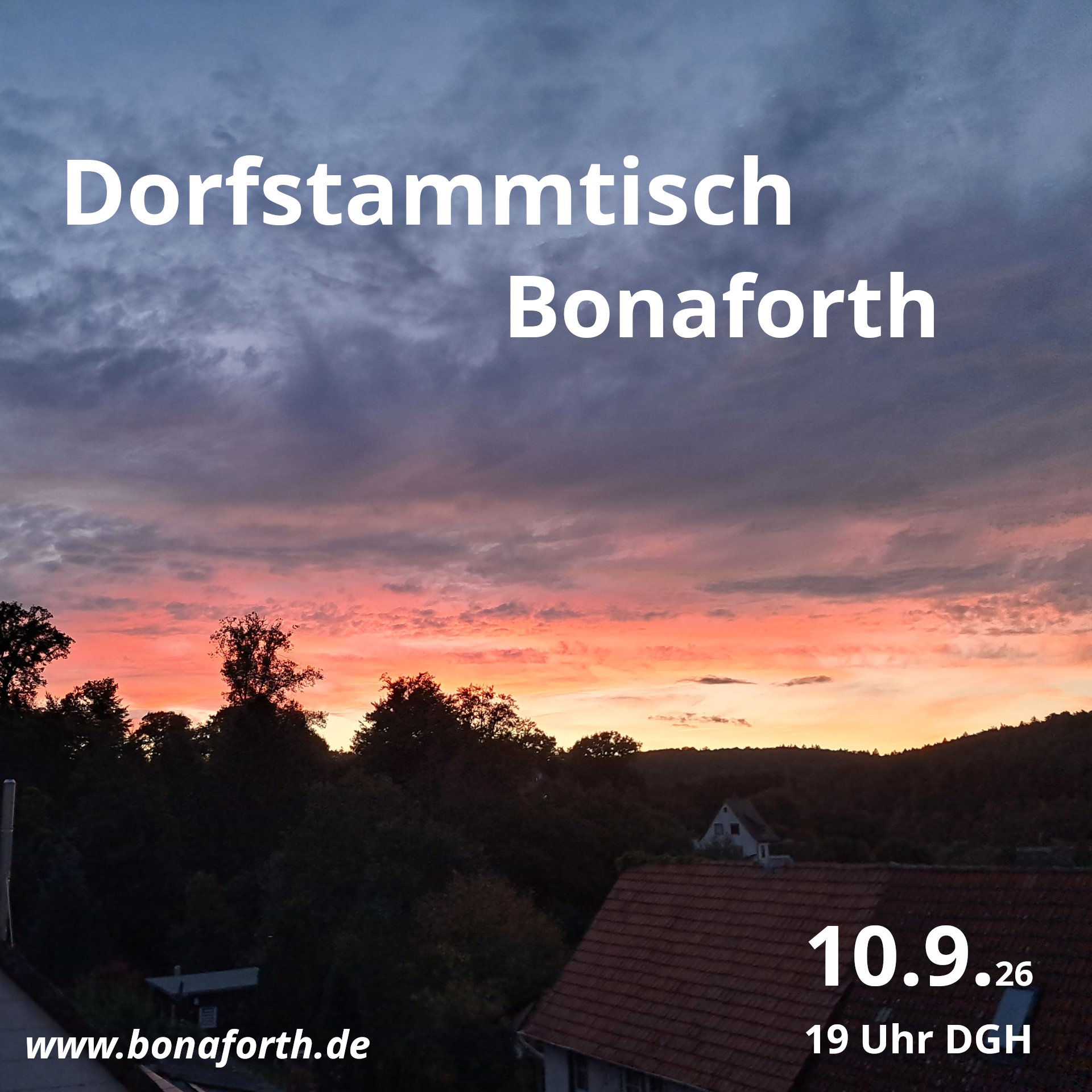 Flyer zum Dorfstammtisch im September 2026