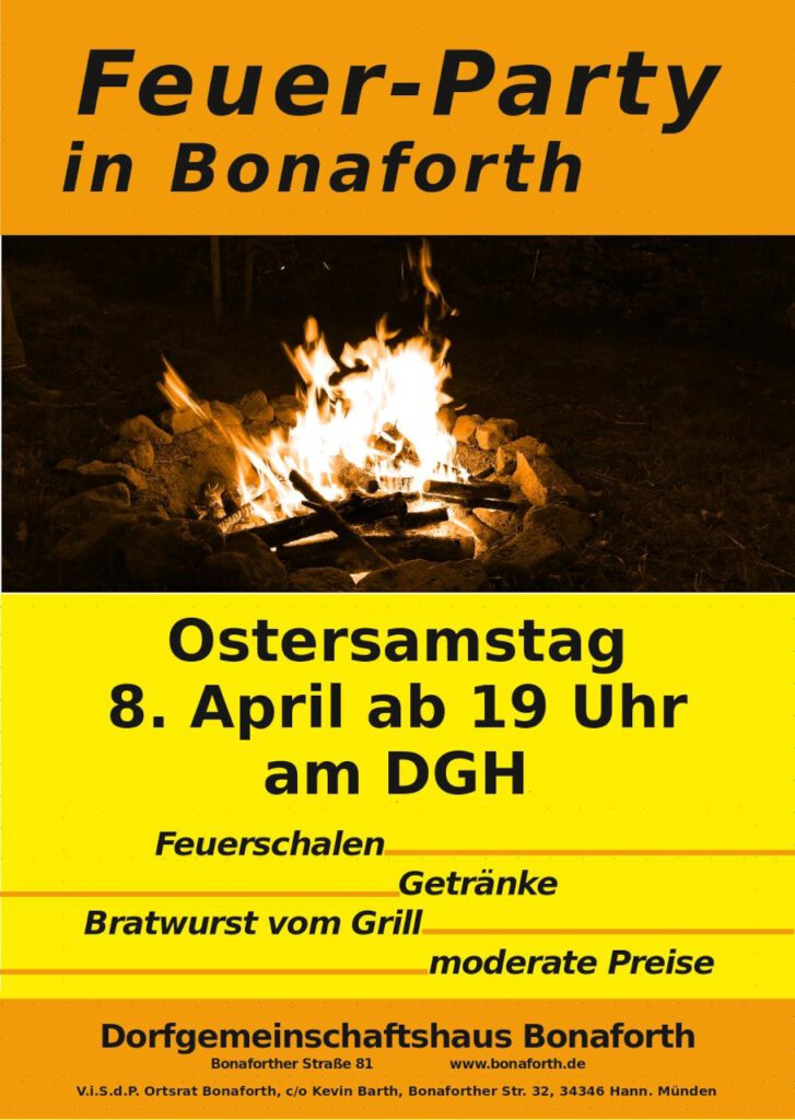Feuer-Party in Bonaforth